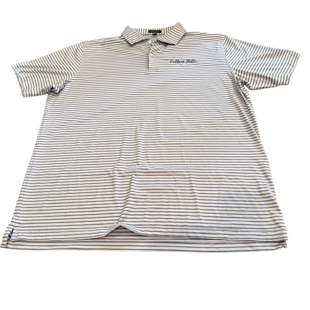 Peter Millar Crown Crafted Golf Polo Mens XXL Striped Performance Shirt